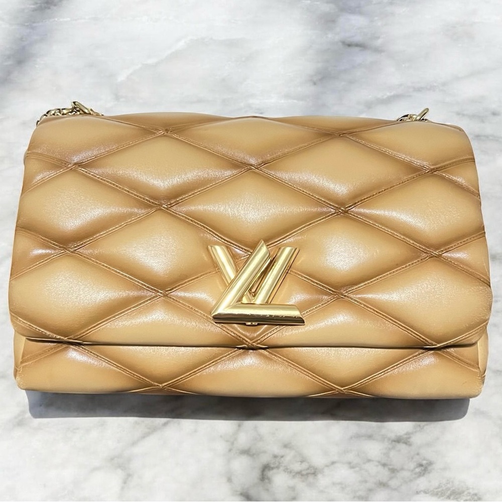 AUTH Louis Vuitton • GO-14 MM Bag in Malletage Diamond Quilt Lambskin Authentic